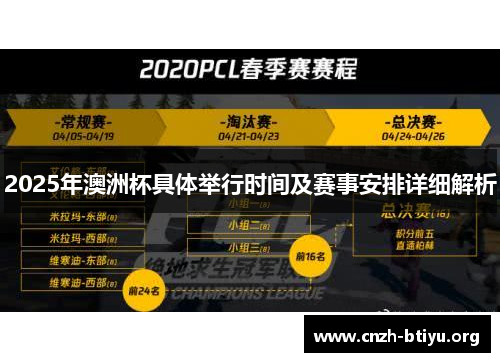 2025年澳洲杯具体举行时间及赛事安排详细解析 2025年澳洲杯具体举行时间及赛事安排详细解析